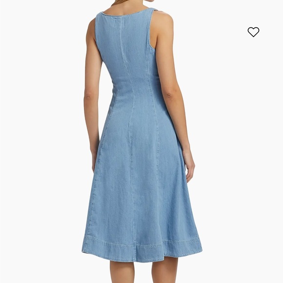 NWT Reformation Sebastian Denim Midi Dress Savannah Button Front Size 6 - Picture 4 of 14